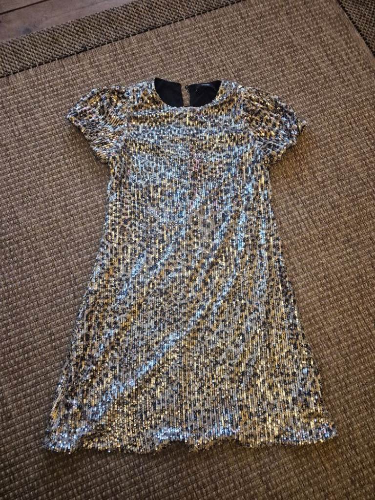 Girls sequined leopard print dress age 10