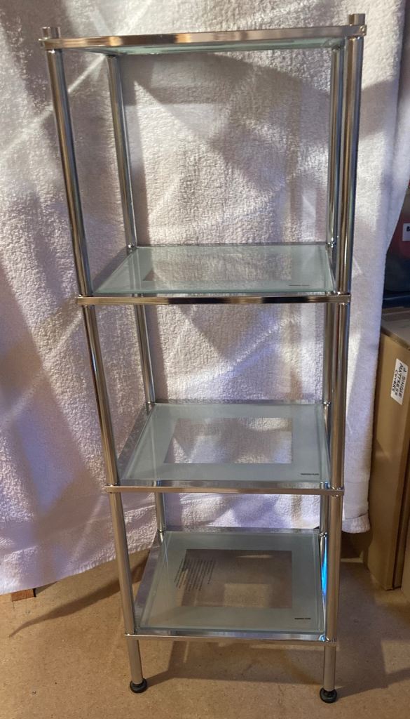 4 tier glass shelves