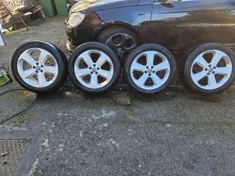 Vauxhall mokka 18in alloy wheels and tyres set 4 pcd105 in silver 5 stud 