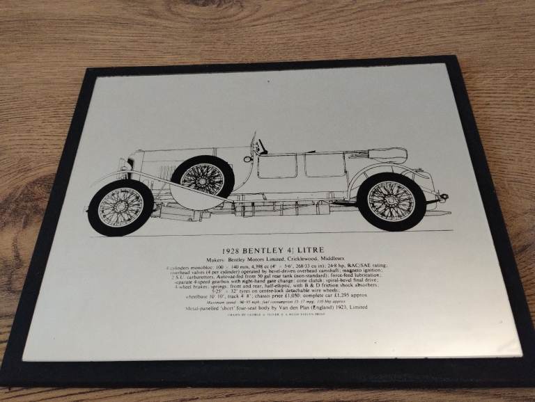 Bentley 4 1/2 litre 1928. Mirror picture vgc.