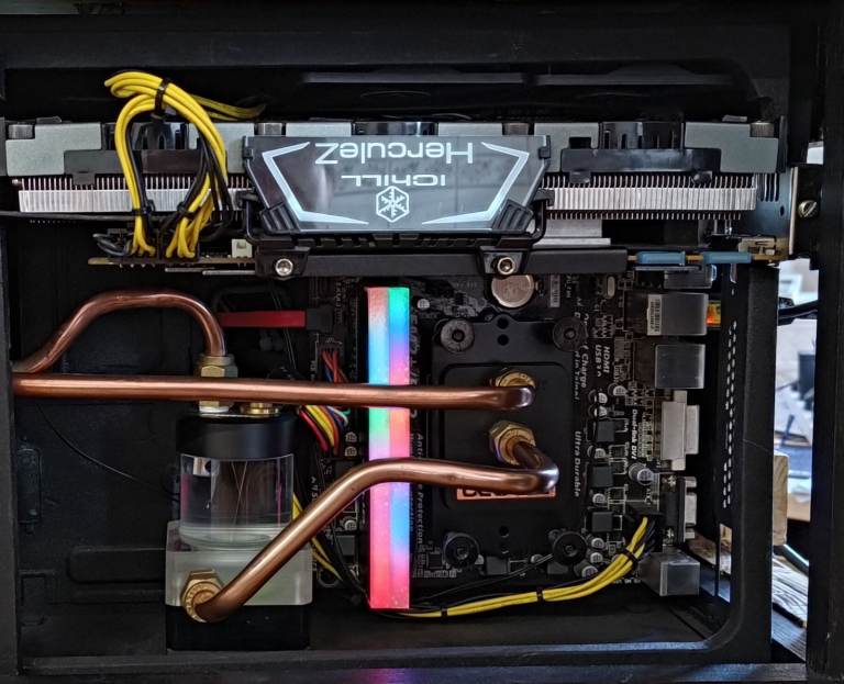 Custom Copper Pipe Water Cooled PC Computer with Keyboard Windows 11 Gaming Office