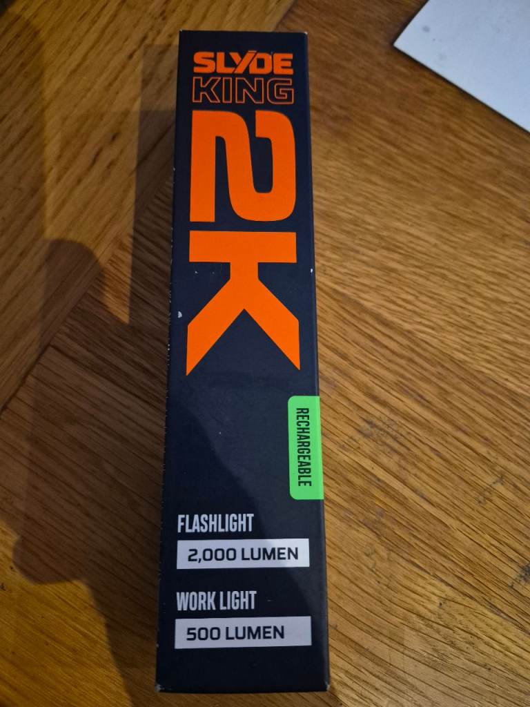 Slyde King 2k Flashlight Torch Waterproof IPX7 Camping Fishing Work USB-C Rechargeable !BRAND NEW!