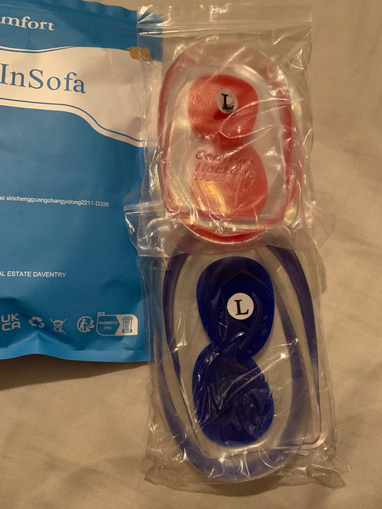 2 pairs gel heel cups heel pain large size 