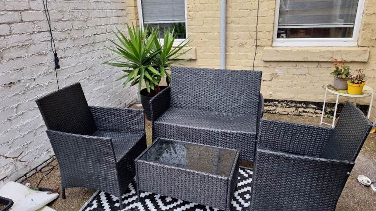 image for Glass top table/chairs