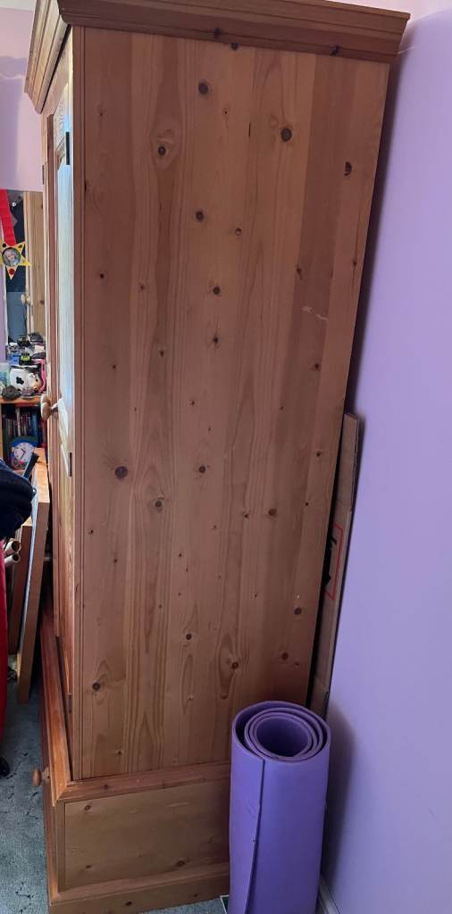 Solid Pine Wardrobe – Good Condition