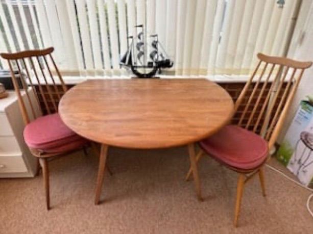 Ercol Dining Table Kitchen drop leaf vintage mid century exc condition DELIVERY POSSIBLE 