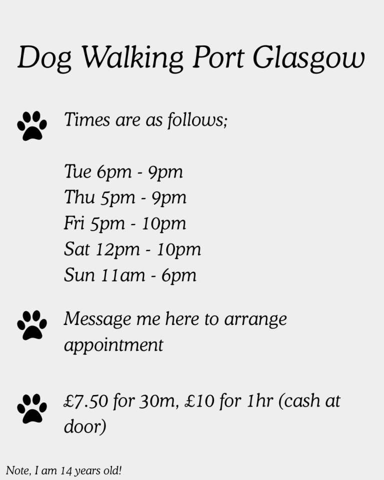 Dog Walker Inverclyde Area