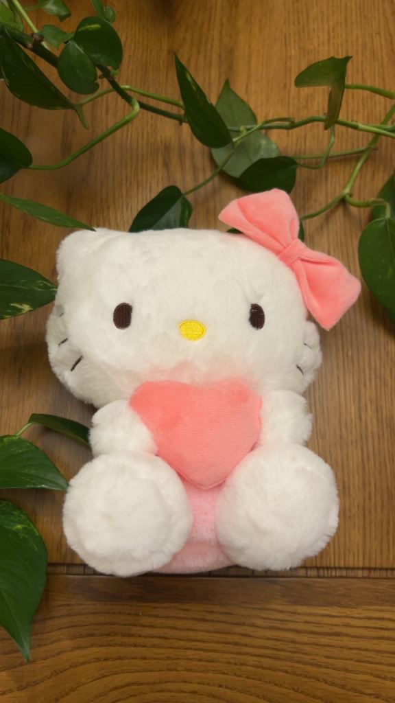 Hello Kitty White Plush Soft Toy with Pink Heart & Bow