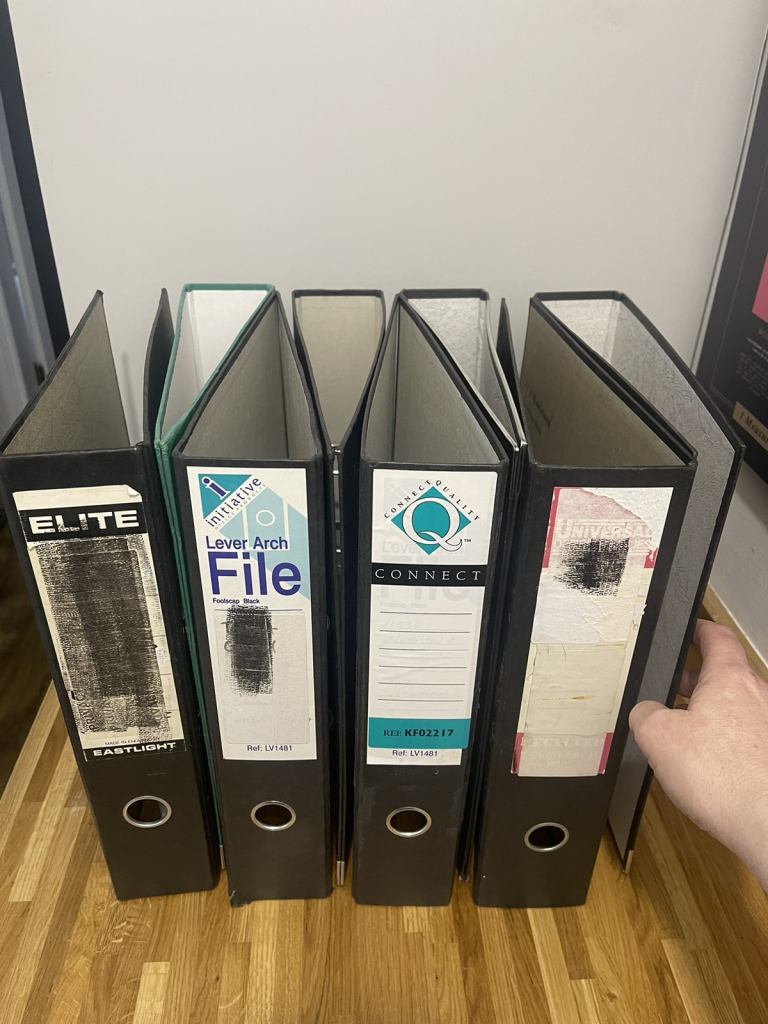 USED - A4 lever Arch files 