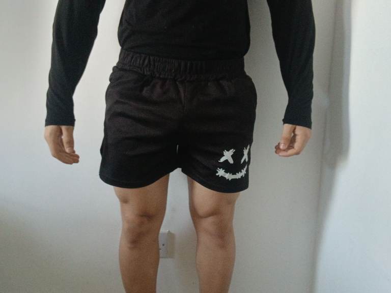 Black Shorts Medium Graphic Print X Eyes £9