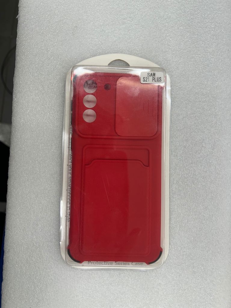 New Samsung S21 Plus Red Phone Case – Camera Cover & Card Slot