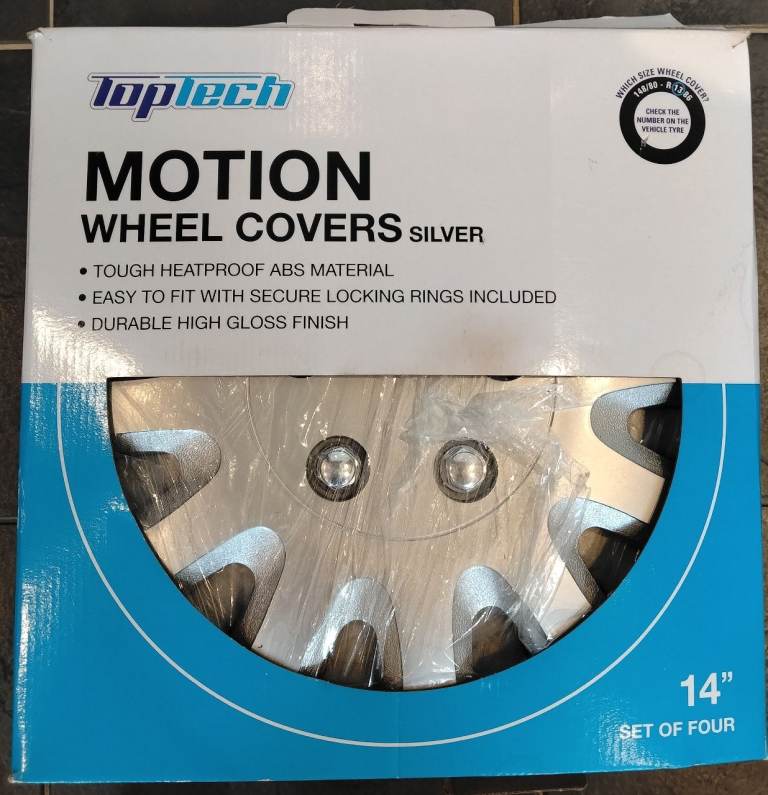 14” Silver Wheel Trims / Hub Caps – Set of 4 – New in Box
