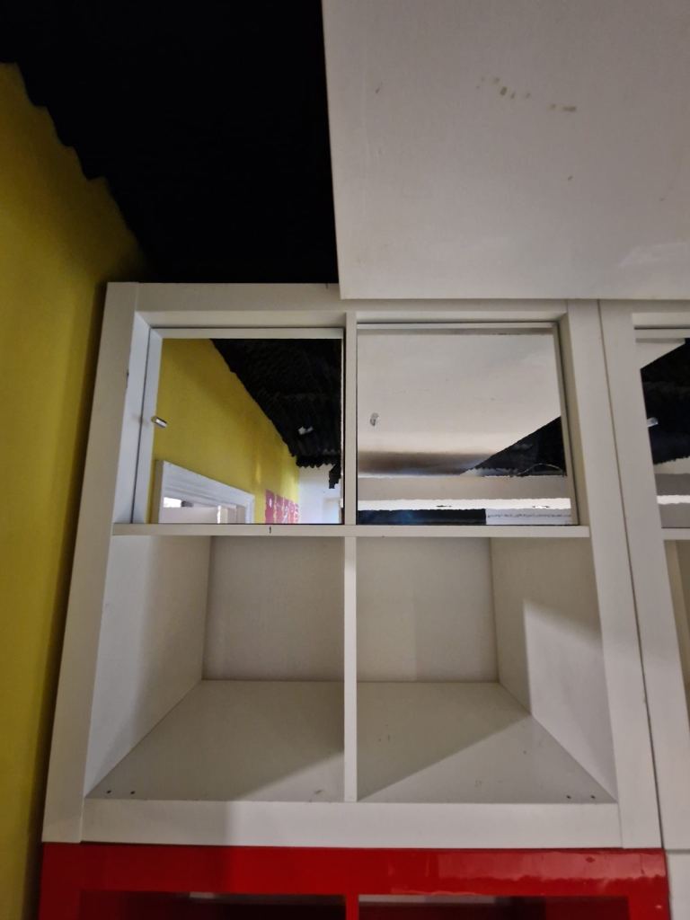 White Wooden Storage Unit with Doors – Good Condition