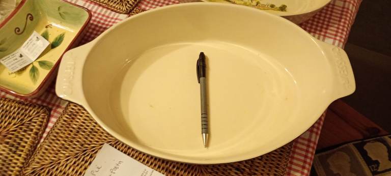 Cream Ceramic Oval Casserole Dish