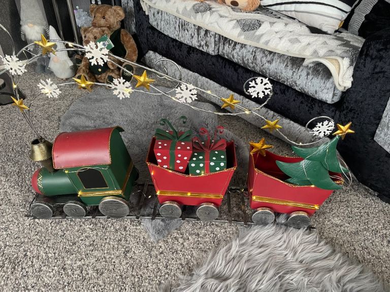 image for Large metal christmas train