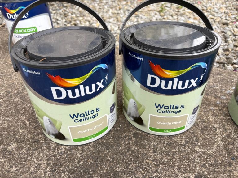 2 Tins Dulux Walls & Ceilings Paint - Overtly Olive Silk