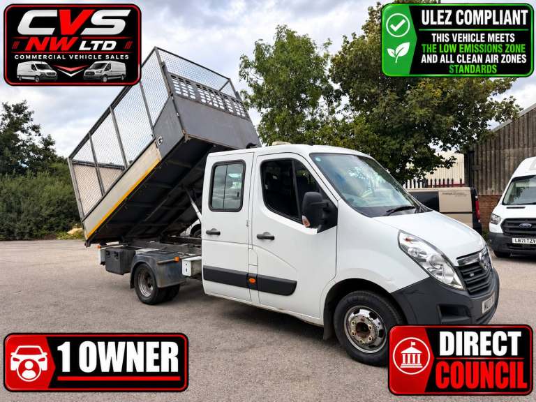 2017/17 VAUXHALL MOVANO CREWCAB TWIN WHEEL TIPPER DIRECT COUNCIL LOW MILES +VAT