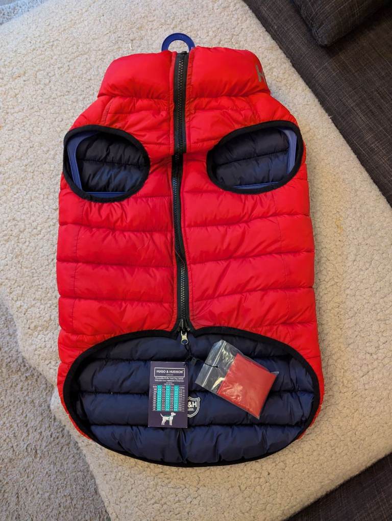 image for HH Hugo & Hudson reversible puffer dog jacket (L55)