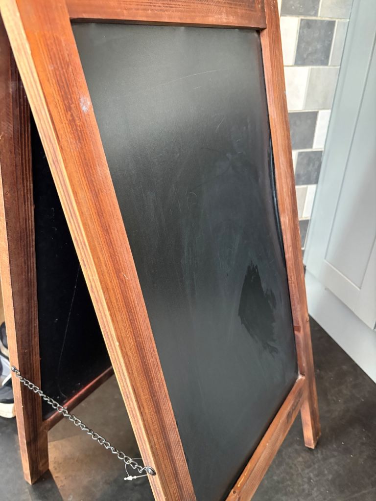 Wooden A-Board Chalkboard Sign – Good Condition