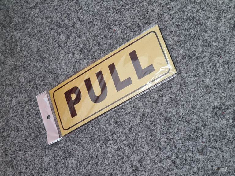 Gold & Black PULL Door Sign Plaque