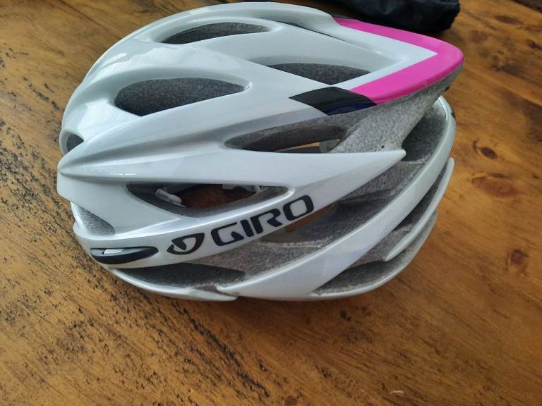 Giro Bike Helmet – White with Pink Trim, Good Condition
