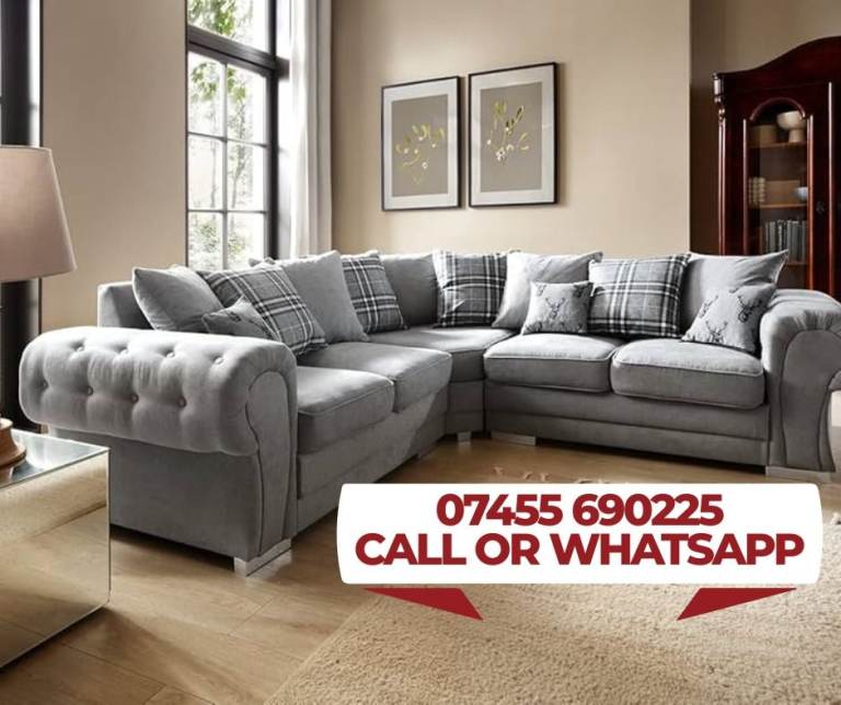 Modern Stylish Corner L shaped 2 + 3 4 5 7 seater sofa couch Fabric Velvet Black Grey Brown Color