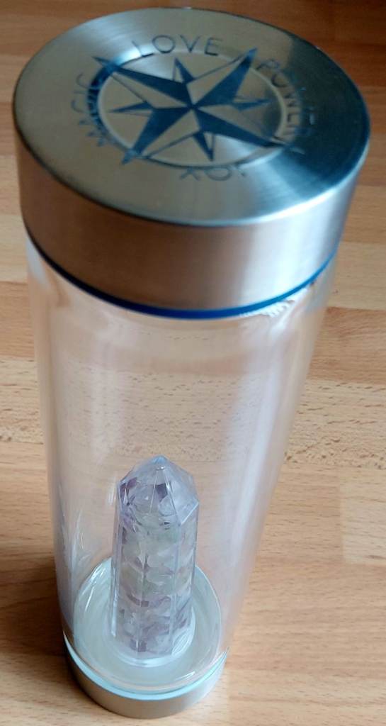Crystal-infused water bottle- New