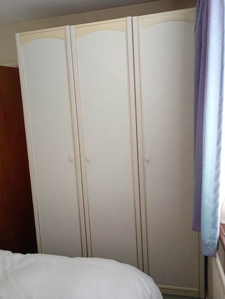 White Triple Wardrobe  – Good Condition