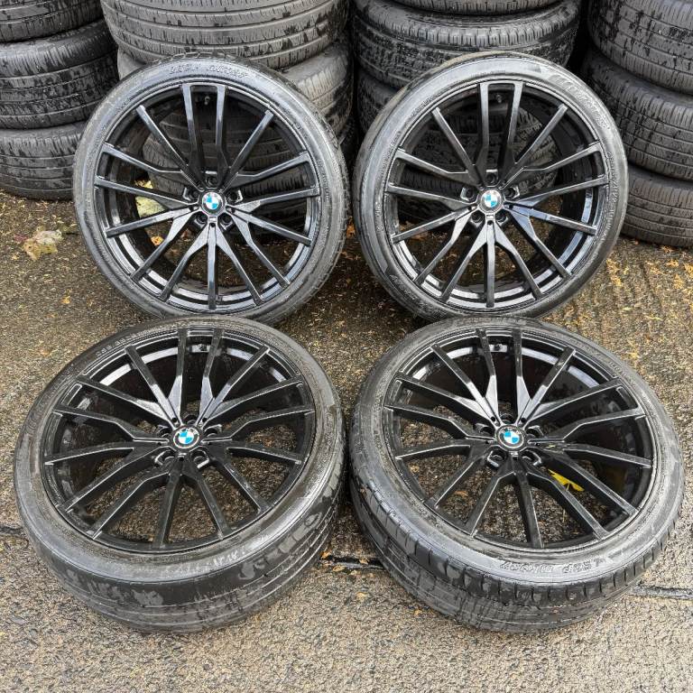 22'' BMW X5 X6 G05 G06 BLACK 742M ALLOY WHEELS TYRES 