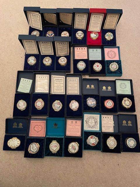 Halcyon Days Valentine Enamel Trinket Boxes 1974-2004 - £35 each