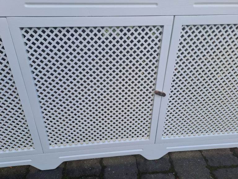 White wooden radiator cover hand crafted 
