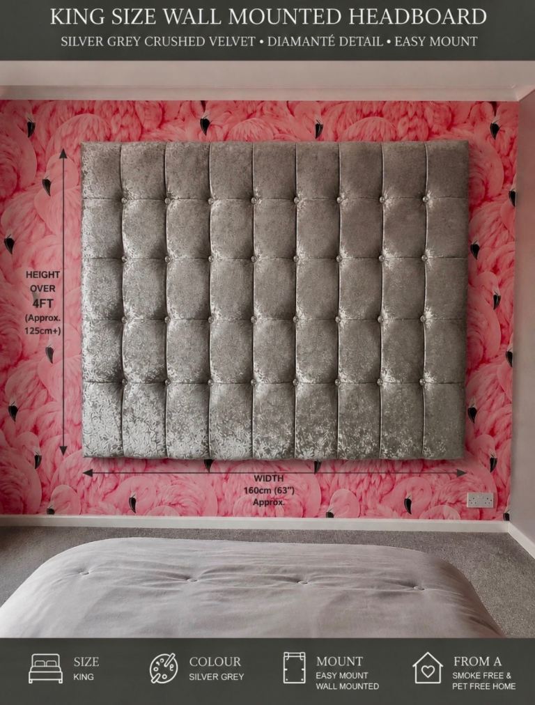 Luxury wall mounted Kingsize headboard 