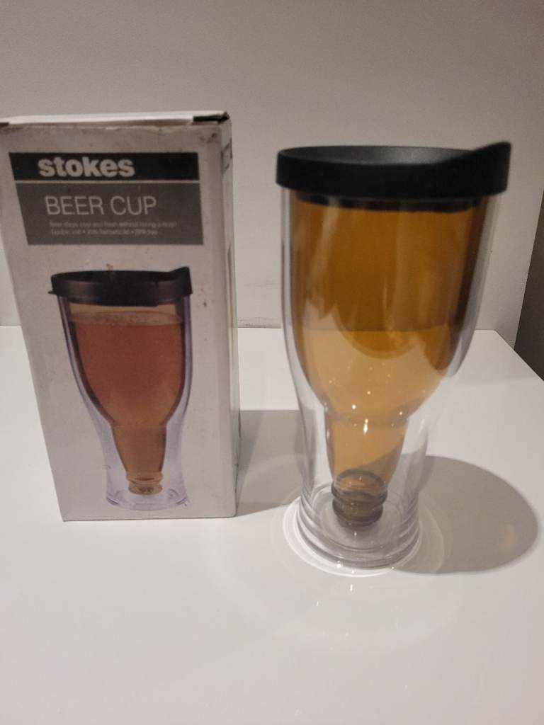 Brand New Stokes Beer Cup with Bottle-Shaped Insert