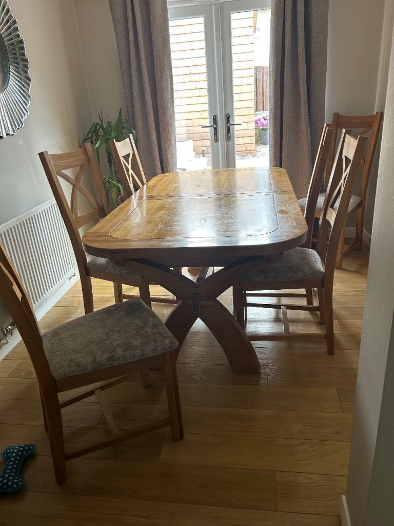 Oak Furniture Land Dinning Set with 8 chairs 