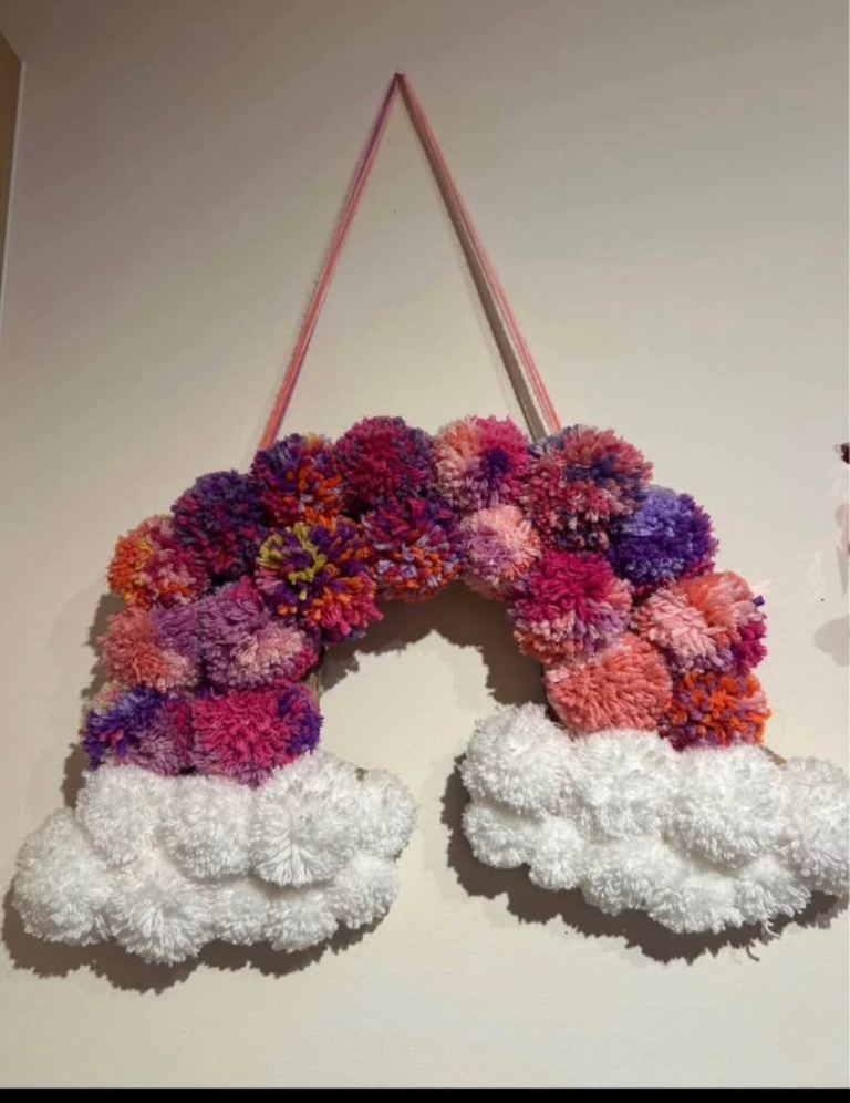 Assorted handmade Pom Pom wreaths 