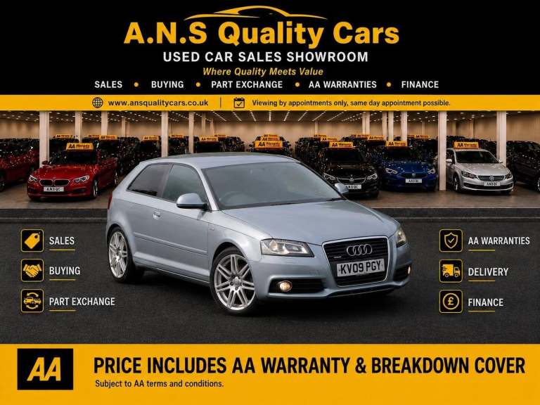 2009 Audi A3 2.0 TFSI S line S Tronic quattro Euro 4 3dr HATCHBACK Petrol Automatic