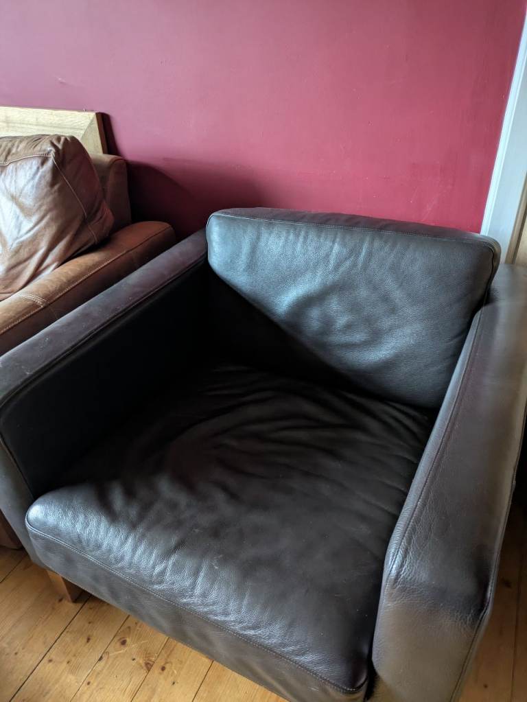 Faux leather armchair 