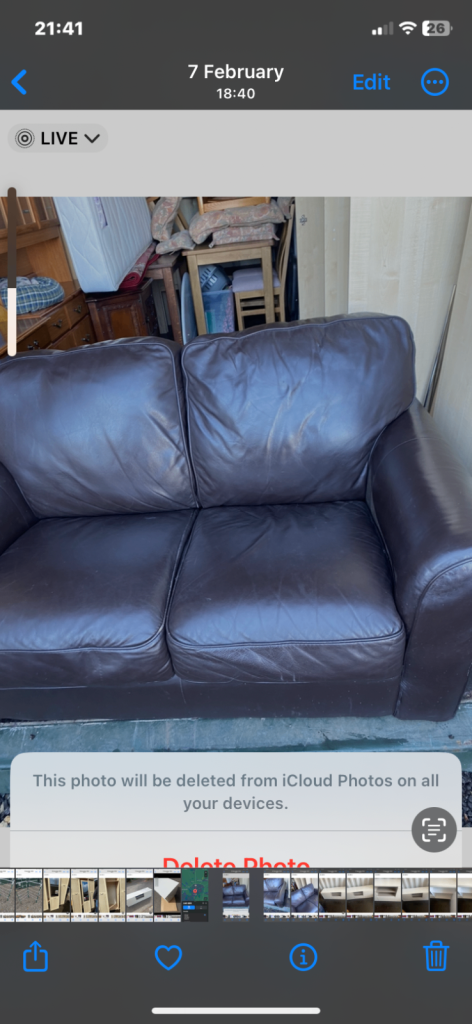 Brown Leather Sofa.