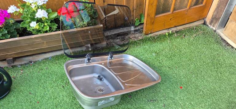 SPINFLO sink with drainer for camper caravan motorhome boat.