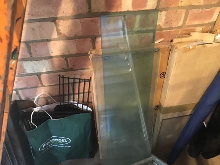 Glass shelving various sizes suitable for bathroom or to display