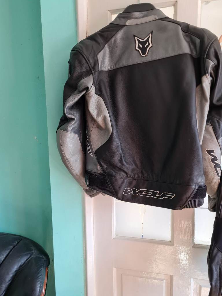 Leather 2 piece suit matching jacket and trousers
