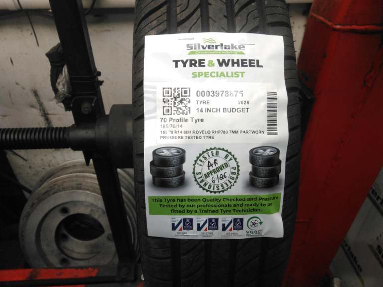 185 70 R14 88h Rovelo Rhp780 7mm Partworn Pressure Tested Tyre
