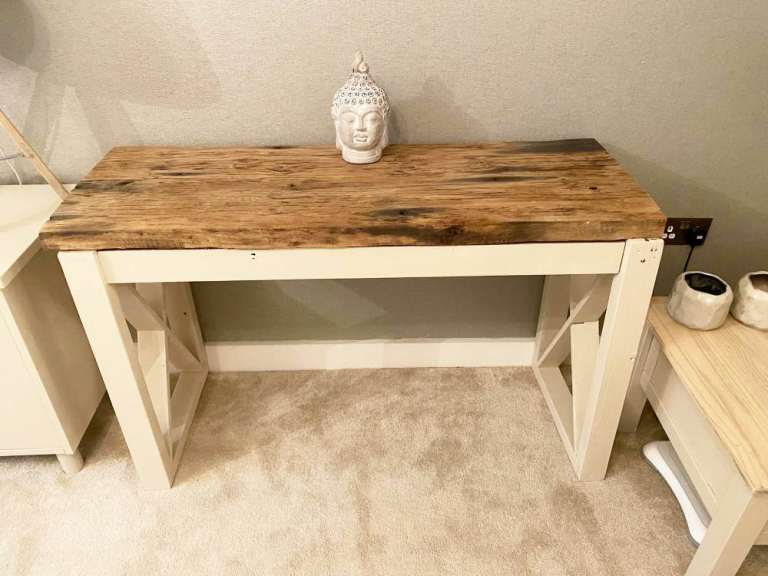 🏡 Console Table Handmade Solid Oak Wood One Off Bespoke Designer Hall Shabby Chic Rustic Furniture