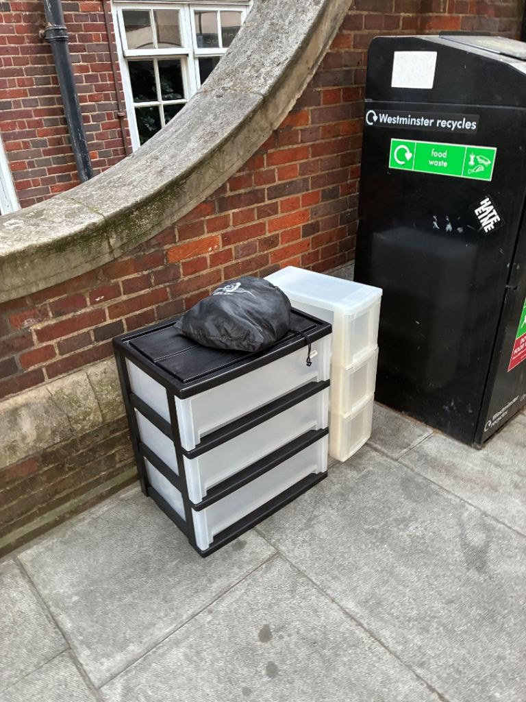 Plastic Storage Drawers with 3 Clear Tiers. Also a set of elastics
