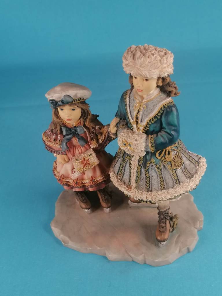 Vintage Christine Haworth Leonardo Collection Figure The Skating Lesson. 