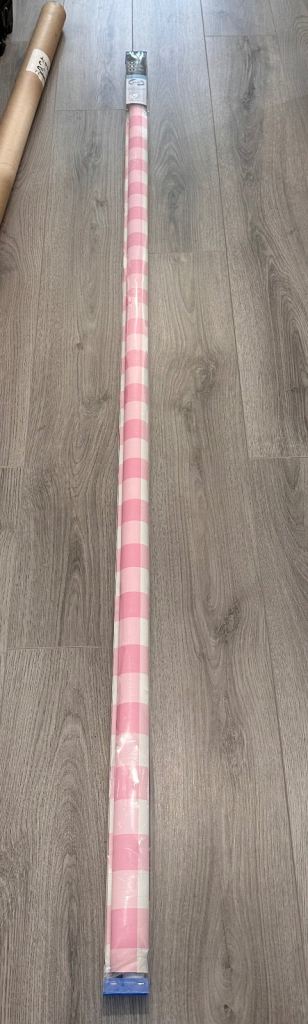 183cm width (6ft) x 162cm (64”) drop pink/white gingham checked blackout roller blind