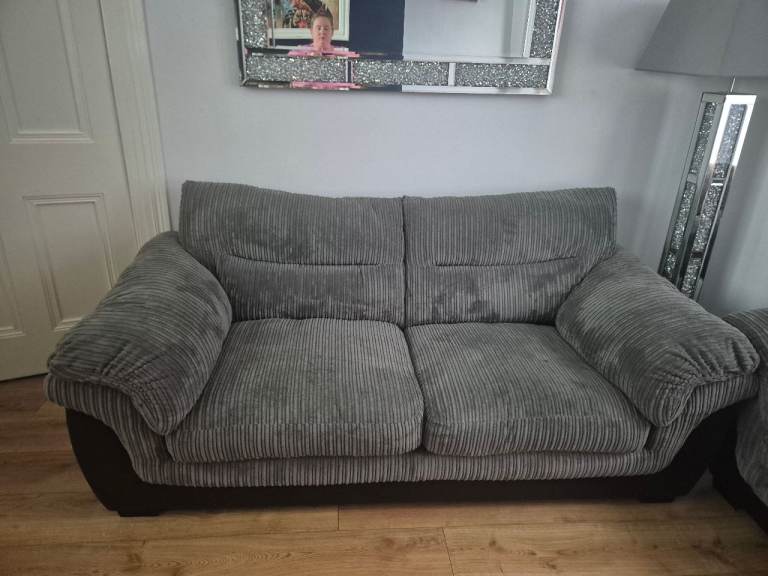 DFS Grey Fabric Three seater & Two-Seater Sofa - excellent Condition