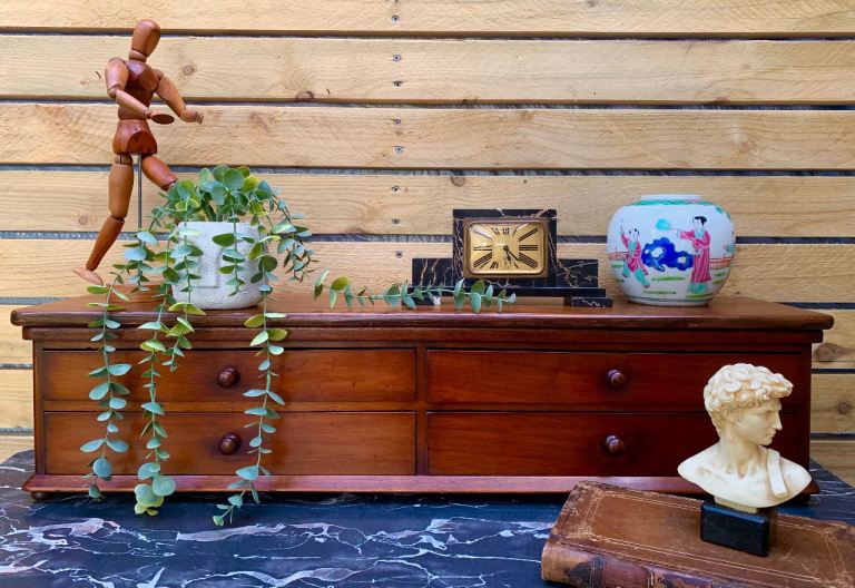 image for Antique Victorian Mahogany Apothecary Bank of Drawers Chest c1870