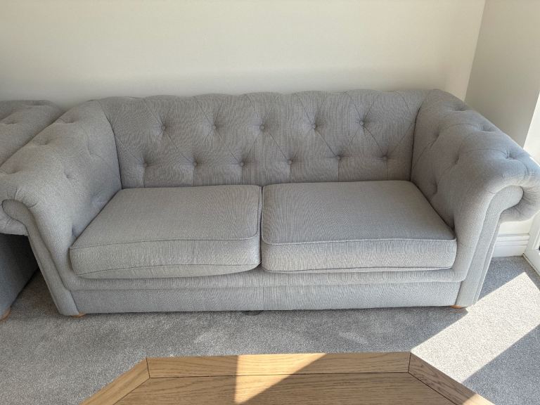 Lovely Grey Three-Seater Sofa – Good Condition