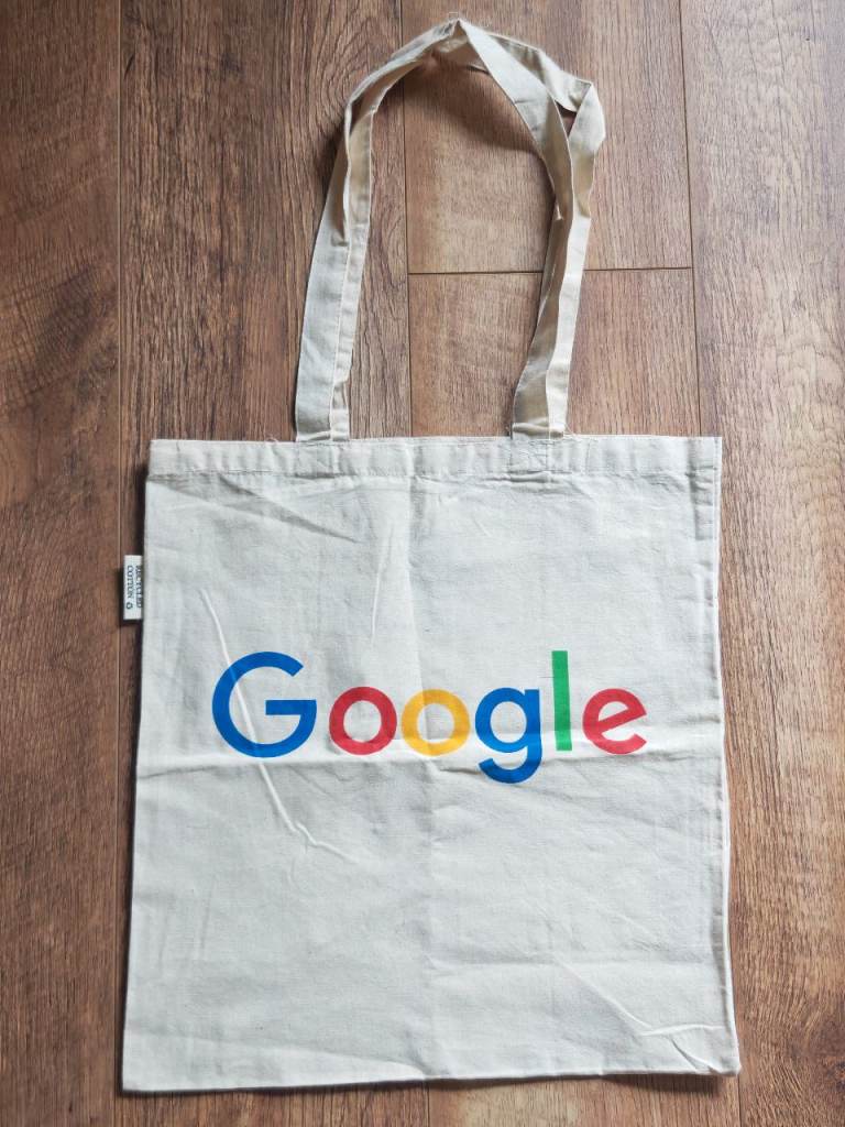 Google Shopping Tote Bag – Cream Beige – Brand New (Recycled Cotton)